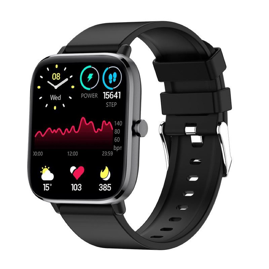T45s Smart Watch Call Body Temperature Detection Heart Rate Blood Pressure Oximeter Step Female Cycle Smart Watch (Black)